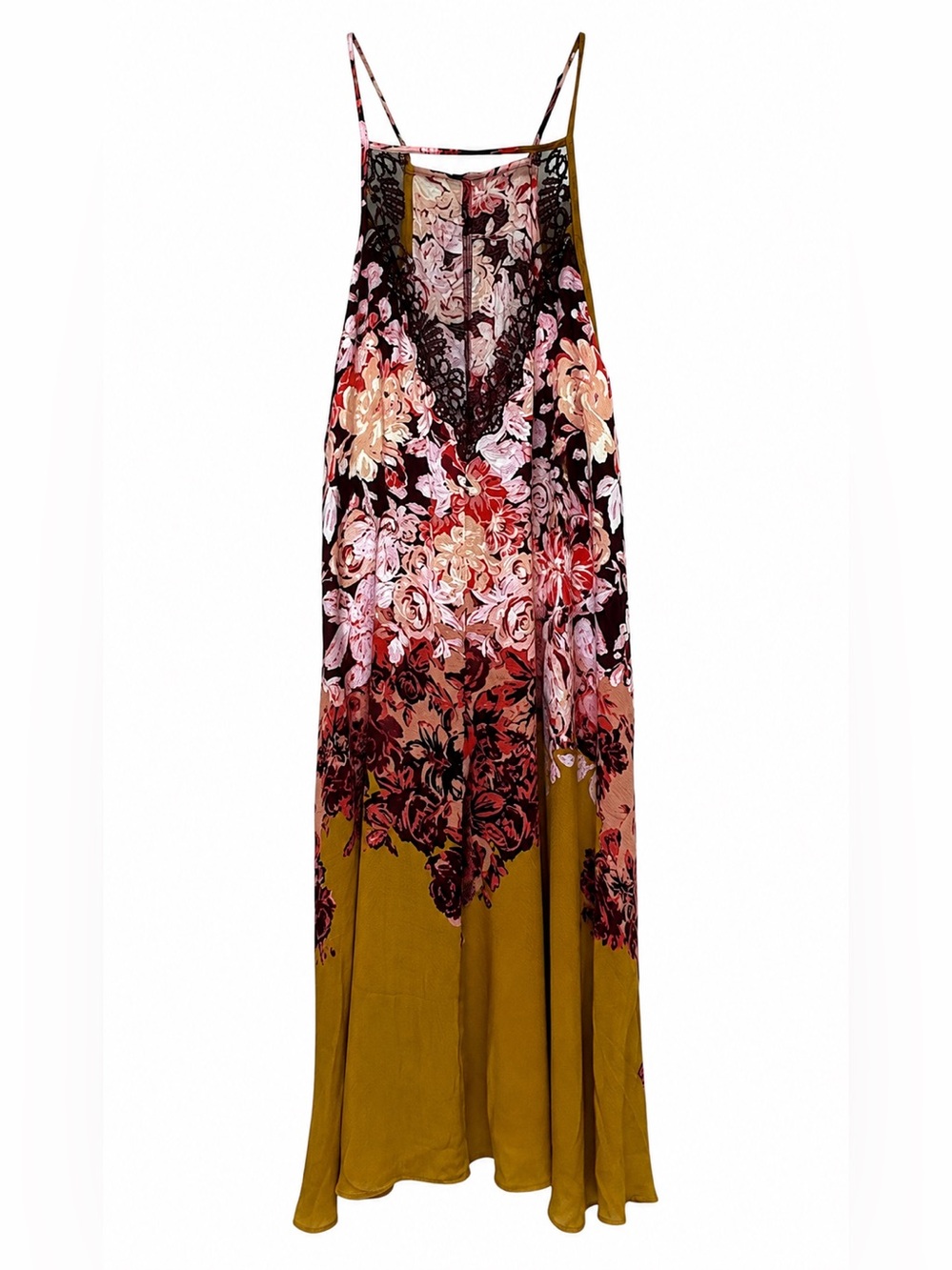 Boho Romantic Floral Lace Flowy Slip Dress Large